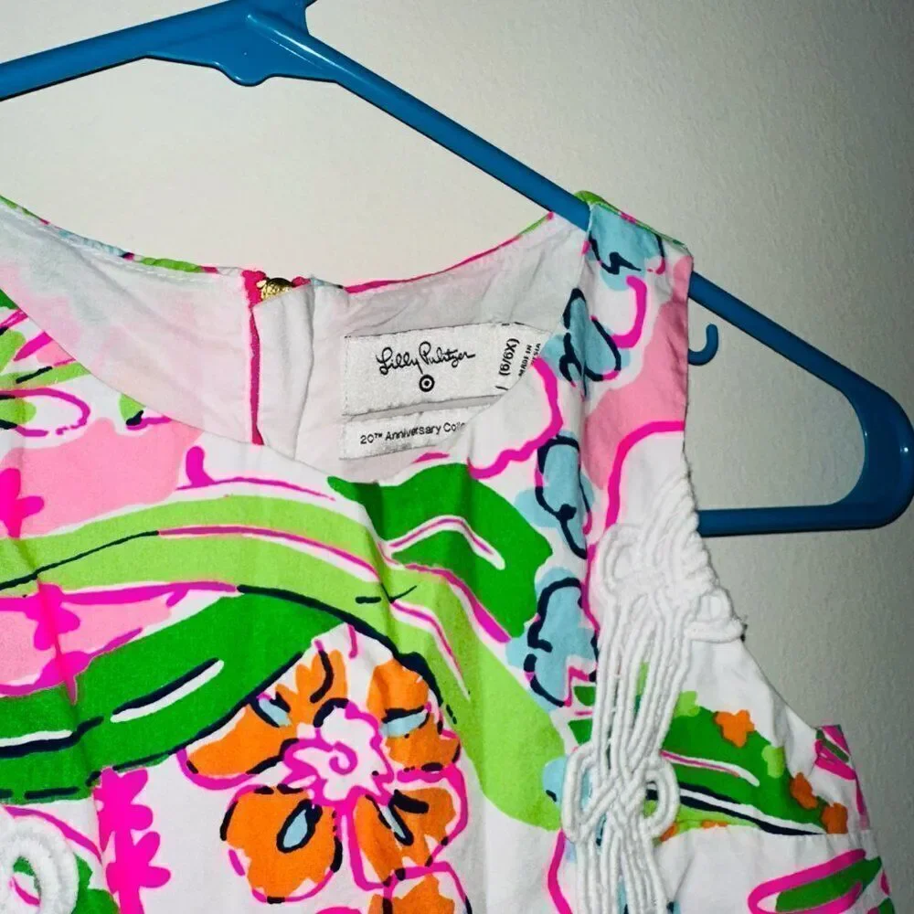 Lilly Pulitzer Nosey Posey 20th Anniversary Target Dress Girls SIZE S (6/6X)